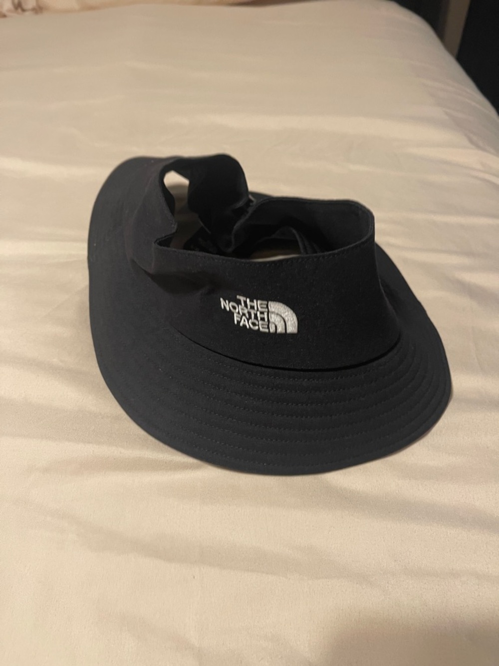 The North Face Black Visor Hat with White Logo